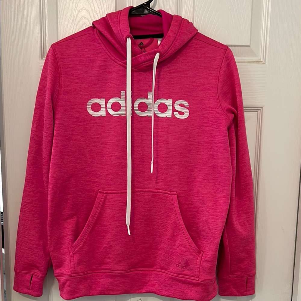 Adidas Fuchsia Hoodie with White Logo
